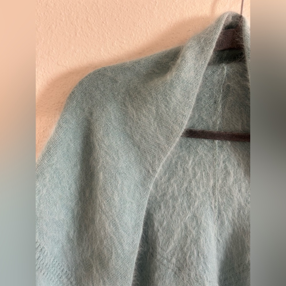 Vintage 60s Angora Luisa Spagnoli Made In Italy Fuzzy Shawl - Picture 3 of 9